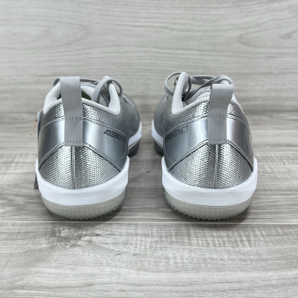 Adidas Adizero Instinct TF Softball Cleats Silver Black Women 13 / Men 12 JS2992 - Picture 4 of 9